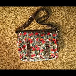 NEW floral messenger book bag